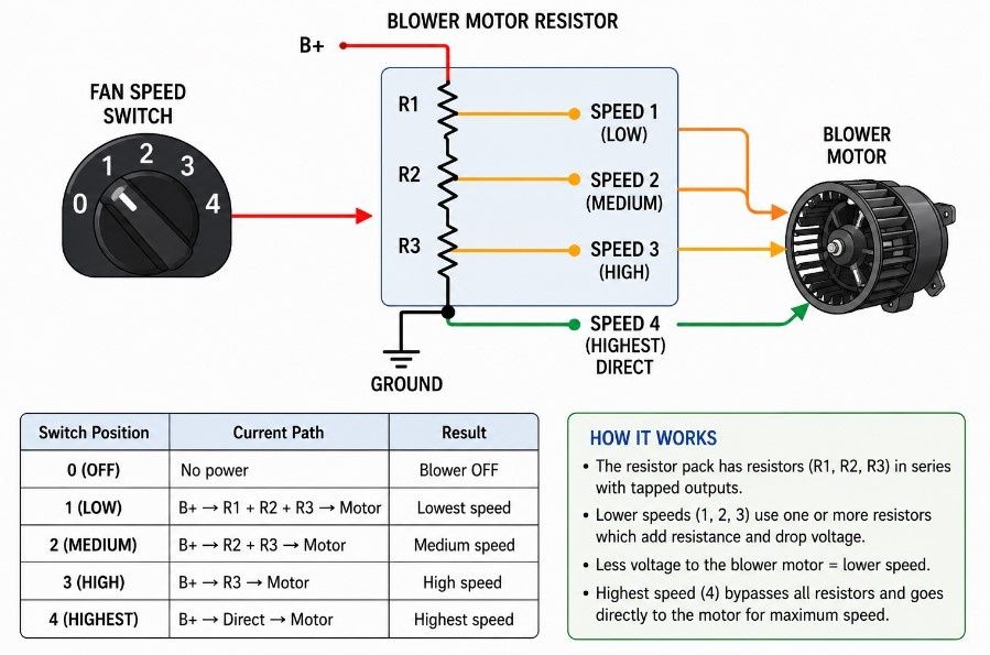 Working Principle of Blower Motor Resistor